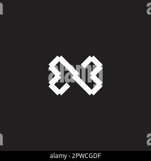 lettera n pixel astratto logo vettore Illustrazione Vettoriale