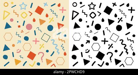 Set di elementi grafici. Bauhaus e stile brutalistico ispirato. Elementi lineari astratti vettoriali e forme geometriche audaci. Ideale per poster, volantini, copertine, web design. Forme futuristiche retrò Illustrazione Vettoriale