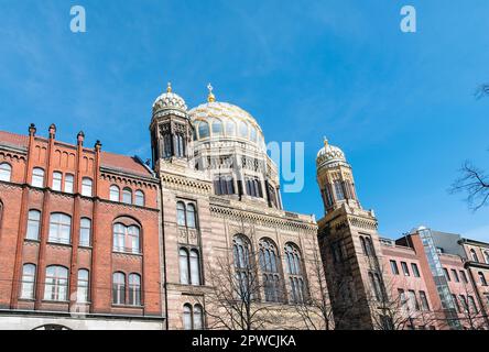 L'imponente Sinagoga Nuova a Berlino, in Germania Foto Stock