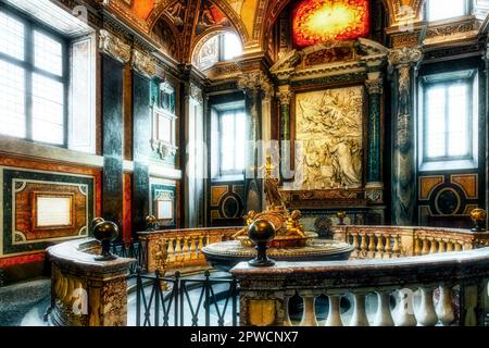 Battistero, cappella battesimale nella Basilica Papale di Santa Maria Magiorre, Roma, Lazio, Italia Foto Stock
