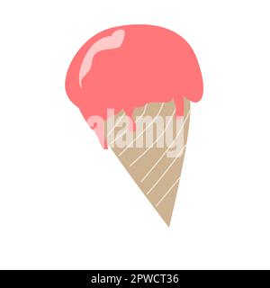 gelato di corallo rosa in stile piatto Illustrazione Vettoriale