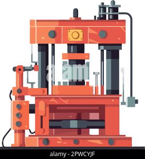 Macchine pesanti che lavorano nell'industria di fabbrica Illustrazione Vettoriale