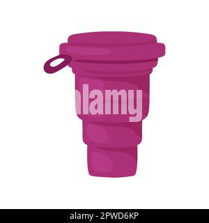 Tazza riutilizzabile viola per illustrazione del vettore dell'acqua Illustrazione Vettoriale