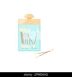 Bambù gemme di cotone illustrazione del cartone animato Illustrazione Vettoriale