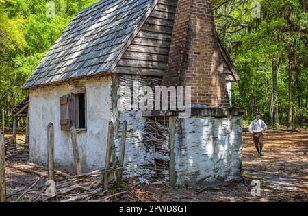 Reattore storico presso la Colonial Life Area di Wormsloe Plantation, un sito storico dello stato della Georgia, a Savannah, Georgia. (USA) Foto Stock