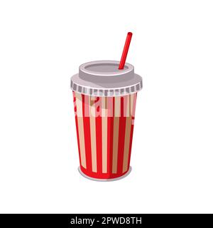 Bevanda realistica nella figura del fumetto della tazza Illustrazione Vettoriale