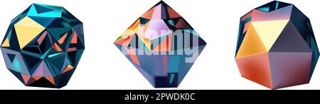 Le figure futuristiche del gradiente del neon possono essere usate per una varietà di scopi, compreso l'intrattenimento, l'istruzione e la visualizzazione scientifica.geom del hologram Illustrazione Vettoriale