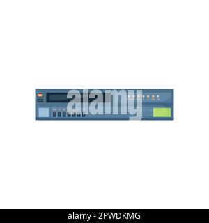 vhs Player flat vettoriale vintage Illustrazione Vettoriale