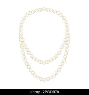 pearl choker collana gioielli vettore illustrazione. Oro, argento, gioielli in perla. Anelli in pietra o diamante, orecchini, pendenti, bracciali Illustrazione Vettoriale