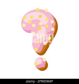 Punto interrogativo nell'illustrazione del vettore di font donut Illustrazione Vettoriale