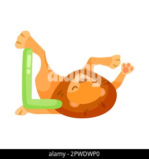 Carattere Lion con lettera dell'alfabeto l illustrazione del vettore Illustrazione Vettoriale
