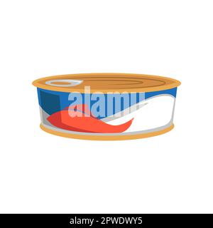 Illustrazione cartone animato di pesce in scatola Illustrazione Vettoriale