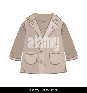 Illustrazione del cartone animato grigio del cappotto dei bambini Illustrazione Vettoriale