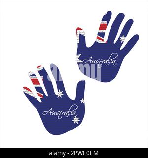 Illustrazione vettoriale disegnata a mano con modello di bandiera australiana ideale per poster, riviste e abiti Illustrazione Vettoriale