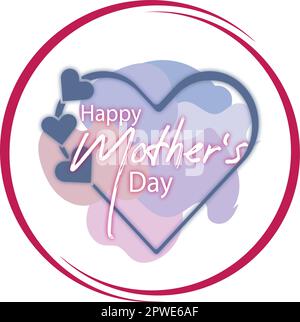 Adesivi per il giorno di Hapy Methers Illustrazione Vettoriale