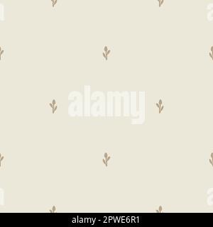 Motivo vettoriale stravagante a balestra con motivo a taglio di lino. Decorazione senza cuciture di un design a foglie per lo sfondo di scandi. Illustrazione Vettoriale