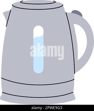 Icona bollitore elettrico. Utensili da cucina silhouette. Illustrazione vettoriale. Illustrazione Vettoriale