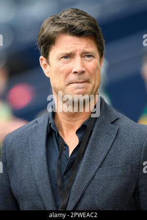 Glasgow, Regno Unito. 30th Apr, 2023. Brian Laudrup, giocatore di Foamier Rangers durante la partita di Coppa Scozzese ad Hampden Park, Glasgow. Il credito dell'immagine dovrebbe essere: Neil Hanna/Sportimage Credit: Sportimage Ltd/Alamy Live News Foto Stock