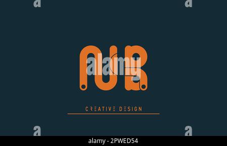 Lettere alfabetiche logo creativo moderno NB , BN Illustrazione Vettoriale