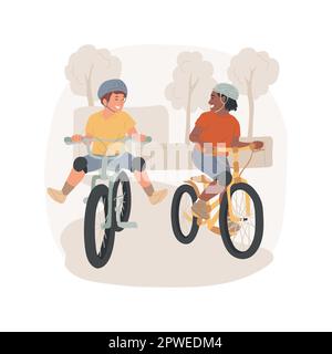 Mountain bike isolato cartoon vettore illustrazione. Tempo libero in mountain bike, ragazzi che si trovano al parco, amici adolescenti che fanno sport, ragazzi attivi in movimento, cartoni animati con spirito estremo. Illustrazione Vettoriale