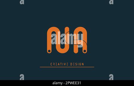 Lettere alfabetiche logo creativo moderno NA , AN Illustrazione Vettoriale