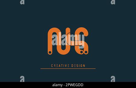 Lettere alfabetiche logo Creative moderno NC , CN Illustrazione Vettoriale