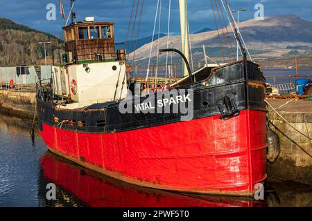 The Vital Spark, che prende il nome dal puffer immaginario apparso nei libri Para Handy, scritti da Neil Munro Foto Stock