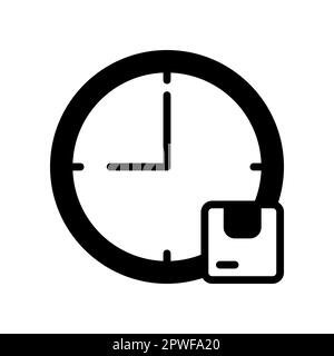 Icona tempo stimato di arrivo pacco, consegna pacco stimata. Illustrazione Vettoriale