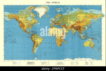 Mappa mondiale del 1947 Foto Stock