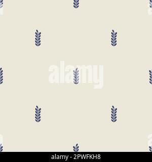 Motivo vettoriale stravagante a balestra con motivo a taglio di lino. Decorazione senza cuciture di un design a foglie per lo sfondo di scandi. Illustrazione Vettoriale