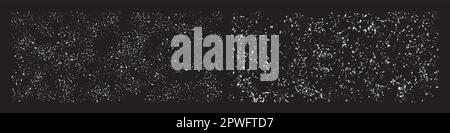 Raccolta di due texture in formato A4, tratti reali fatti a mano, veri schizzi di vernice. Set di tratti di vernice spray vettoriale Illustrazione Vettoriale