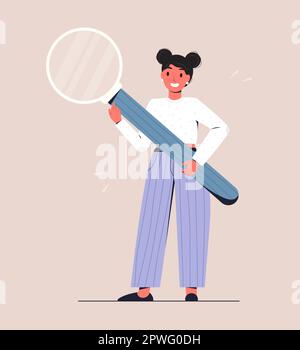 Ricerca di informazioni e concetto di ricerca. Illustrazione Vettoriale