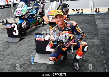 Jerez, Spagna. 30th Apr, 2023. Gare del Guru della MotoGP di Gryfyn Gran Premio di Spagna al circuito Jerez Angel Nieto, Jerez, Cadice, 30 aprile 2023 in foto: Moto2 Pedro Acosta Carreras del Gran Premio Guru di Gryfyn de MotoGP de España en el circuito de Jerez Angel Nieto, Jerez, Cadice, 30 de Abril de 2023 POOL/ MotoGP.com/Cordon le immagini per la stampa saranno solo per uso editoriale. Credito obbligatorio: © motogp.com Credit: CORDON PRESS/Alamy Live News Foto Stock