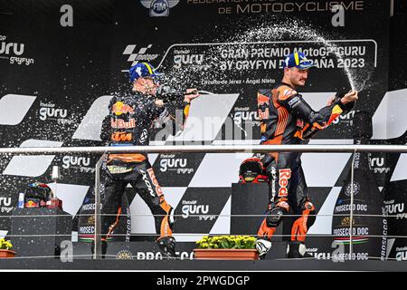 Jerez, Spagna. 30th Apr, 2023. Gare del Guru della MotoGP di Gryfyn Gran Premio di Spagna al circuito Jerez Angel Nieto, Jerez, Cadice, 30 aprile 2023 in foto: MotoGP Brad Binder, Jack Miller Carreras del Gran Premio Guru di Gryfyn de MotoGP de España en el circuito de Jerez Angel Nieto, Jerez, Cadice, 30 de Abril de 2023 POOL/ MotoGP.com/Cordon Stampa le immagini saranno solo per uso editoriale. Credito obbligatorio: © motogp.com Credit: CORDON PRESS/Alamy Live News Foto Stock