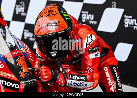 Jerez, Spagna. 30th Apr, 2023. Gare del Guru della MotoGP di Gryfyn Gran Premio di Spagna al circuito Jerez Angel Nieto, Jerez, Cadice, 30 aprile 2023 in foto: MotoGP Francesco Bagnaia Carreras del Gran Premio Guru di Gryfyn de MotoGP de España en el circuito de Jerez Angel Nieto, Jerez, Cadice, 30 de Abril de 2023 POOL/ MotoGP.com/Cordon Stampa le immagini saranno solo per uso editoriale. Credito obbligatorio: © motogp.com Credit: CORDON PRESS/Alamy Live News Foto Stock