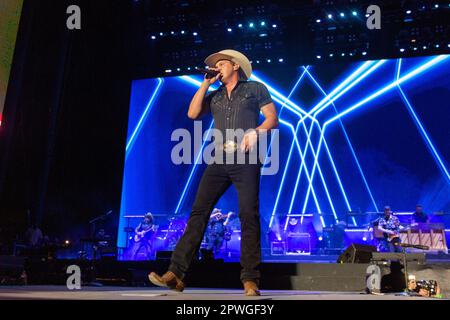 Indio, Stati Uniti. 28th Apr, 2023. Jon Pardi durante il festival musicale di Stagecoach all'Empire Polo Club il 28 aprile 2023, a Indio, California (Photo by Daniel DeSlover/Sipa USA) Credit: Sipa USA/Alamy Live News Foto Stock