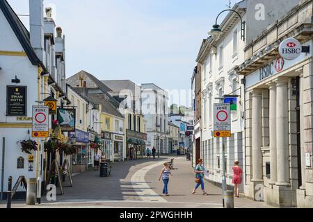 Centro città, Molesworth Street, St Albans, Cornwall, England, Regno Unito Foto Stock