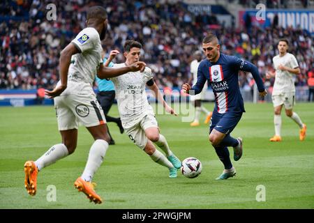 Parigi, Francia. 30th Apr, 2023. Julien Mattia/le Pictorium - PSG vs FC Lorient - 30/4/2023 - France/Ile-de-France (region)/Paris - Marco Verratti durante la sconfitta di PSG contro FC LORIENT al Parc des Princes, Parigi 30 aprile 2023 Credit: LE PICTORIUM/Alamy Live News Foto Stock