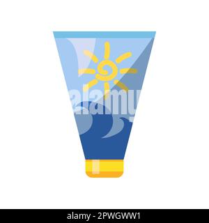 SPF crema per l'illustrazione del vettore delle feste estive Illustrazione Vettoriale