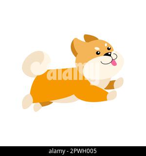 Illustrazione vettoriale di esecuzione del carattere del cartone animato del cane Illustrazione Vettoriale