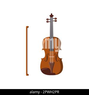 Classica illustrazione dei cartoni animati per violino orchestrale Illustrazione Vettoriale