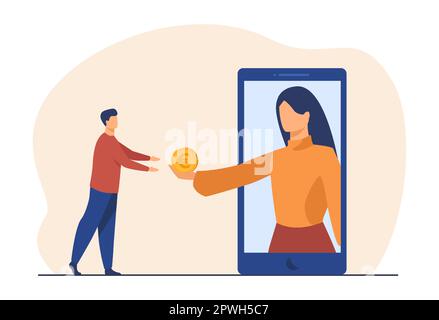 App mobile Money Transfer Illustrazione Vettoriale