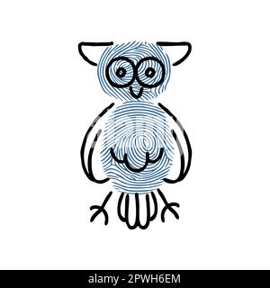 Simpatica illustrazione di cartoni animati con impronte digitali Illustrazione Vettoriale