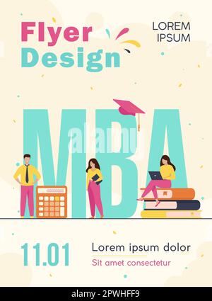 Studenti laureati che studiano amministrazione aziendale Illustrazione Vettoriale