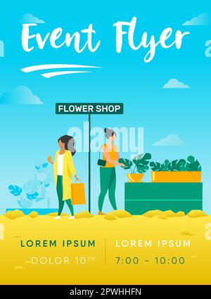 Clienti in negozio di fiori Illustrazione Vettoriale