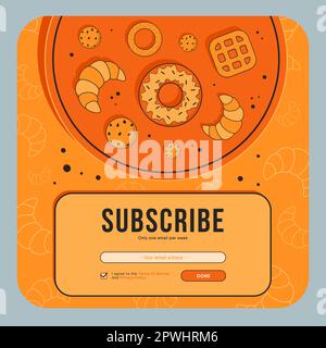 Newsletter design con cottura Illustrazione Vettoriale