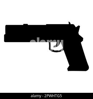 Icona pistola pistola Vector Illustrazione sul bianco Illustrazione Vettoriale