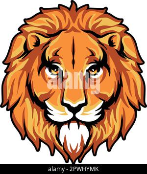 Illustrazione vettore Lion Head. Colore e bianco e nero Illustrazione Vettoriale