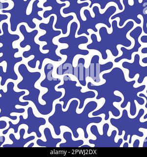 Modello di forme organiche senza cuciture vettoriali, coralli, sfondo oceanico Illustrazione Vettoriale