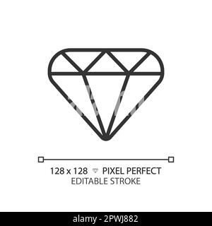 Icona lineare perfetta pixel a rombo Illustrazione Vettoriale